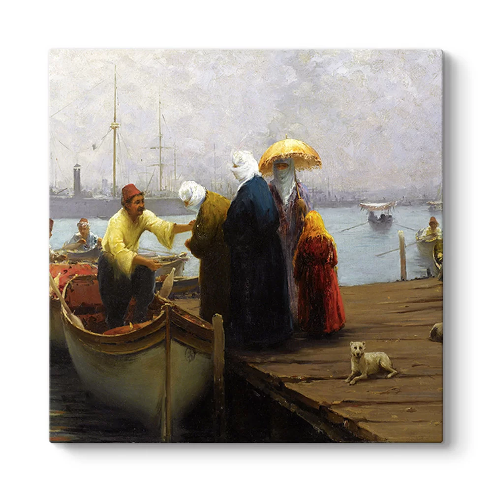 Fausto Zonaro - Women Boarding Tablosu - Model 3
